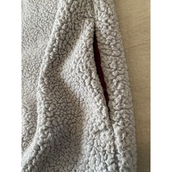 Columbia Fleece Jacket Womens Small Grey Maroon Trim Fuzzy Athletic Sweatshirt - Picture 5 of 14